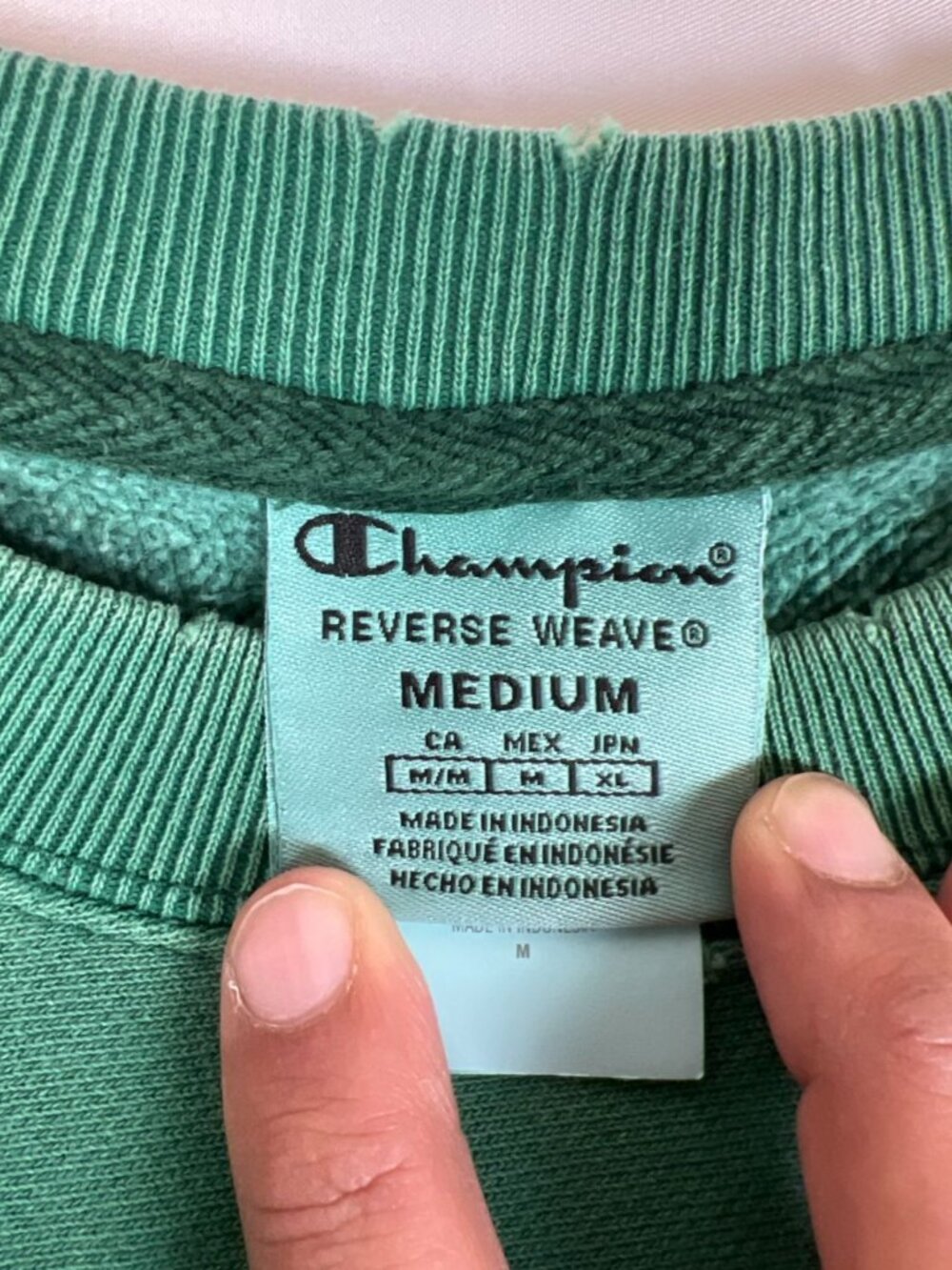 Champion Reverse Weave Men Medium Green Champion University Sweatshirt - Picture 3 of 11